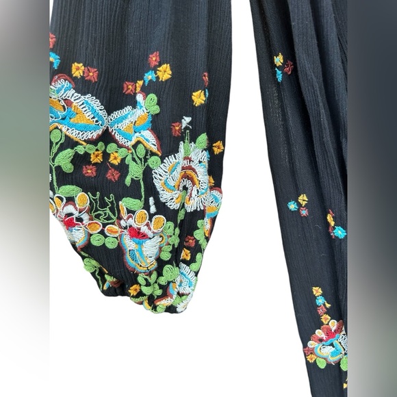 Free People Oxford Dress SMALL Embroidered Cottagecore Boho WhimsyGoth Lagenlook - Picture 7 of 16